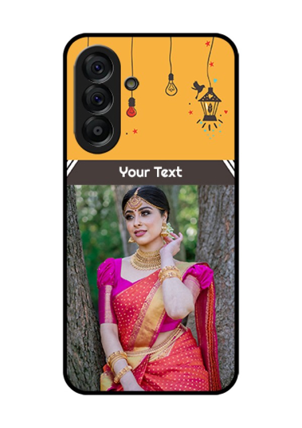 Galaxy A56 5G Custom Glass Phone Case - With Family Picture And Icons
