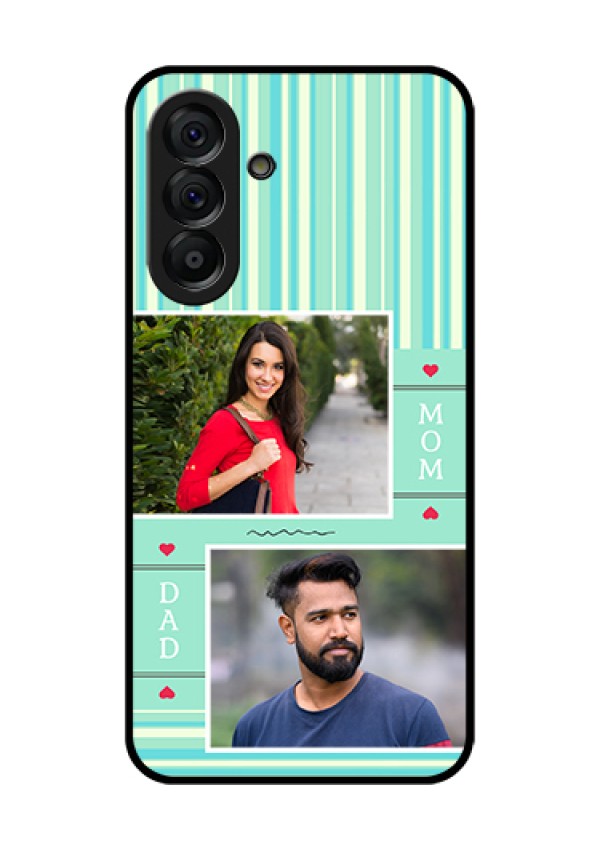 Galaxy A56 5G Custom Glass Phone Case - Mom & Dad Pic Design