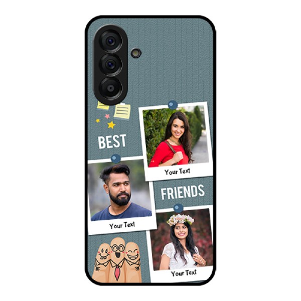 Galaxy A56 5G Custom Glass Phone Case - Sticky Frames And Friendship Design Galaxy A56 5G Custom Glass Phone Case - Sticky Frames And Friendship Design