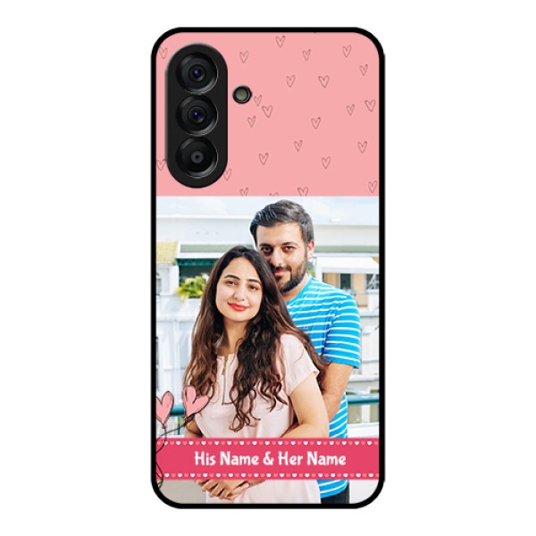 Galaxy A56 5G Custom Glass Phone Case - Love Design Peach Color