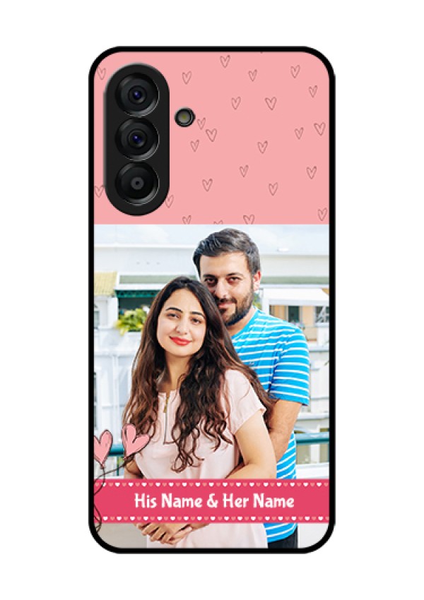Galaxy A56 5G Custom Glass Phone Case - Love Design Peach Color