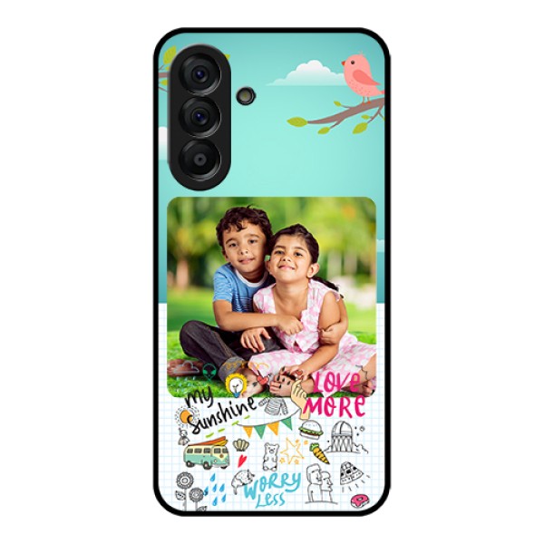 Galaxy A56 5G Custom Glass Phone Case - Doodle Love Design