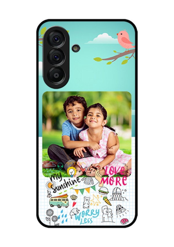Galaxy A56 5G Custom Glass Phone Case - Doodle Love Design