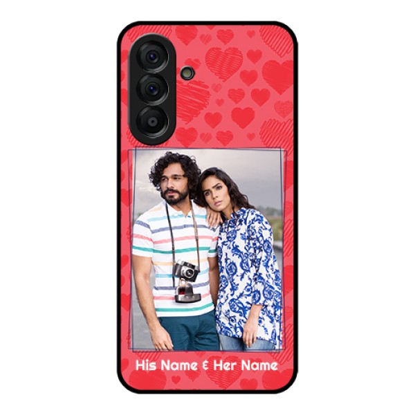 Galaxy A56 5G Custom Glass Phone Case - With Red Heart Symbols Design Galaxy A56 5G Custom Glass Phone Case - With Red Heart Symbols Design