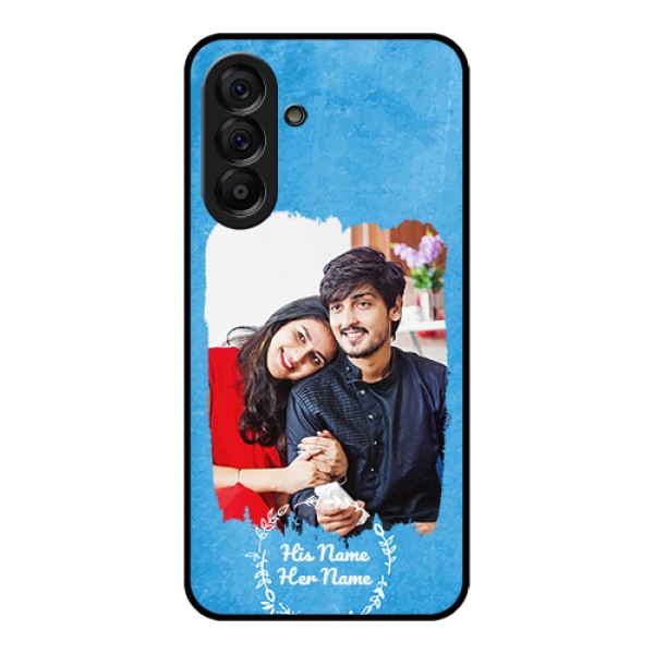 Galaxy A56 5G Custom Glass Phone Case - Blue Color Vintage Design Galaxy A56 5G Custom Glass Phone Case - Blue Color Vintage Design