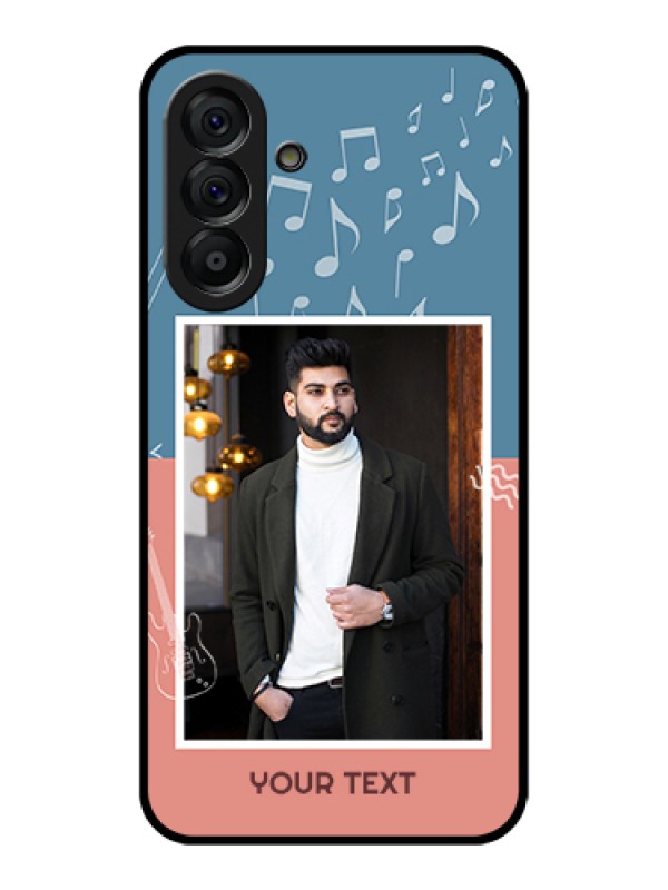 Custom Galaxy A56 5G Custom Glass Phone Case - With Color Musical Note Design