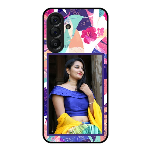 Galaxy A56 5G Custom Glass Phone Case - Abstract Floral Design
