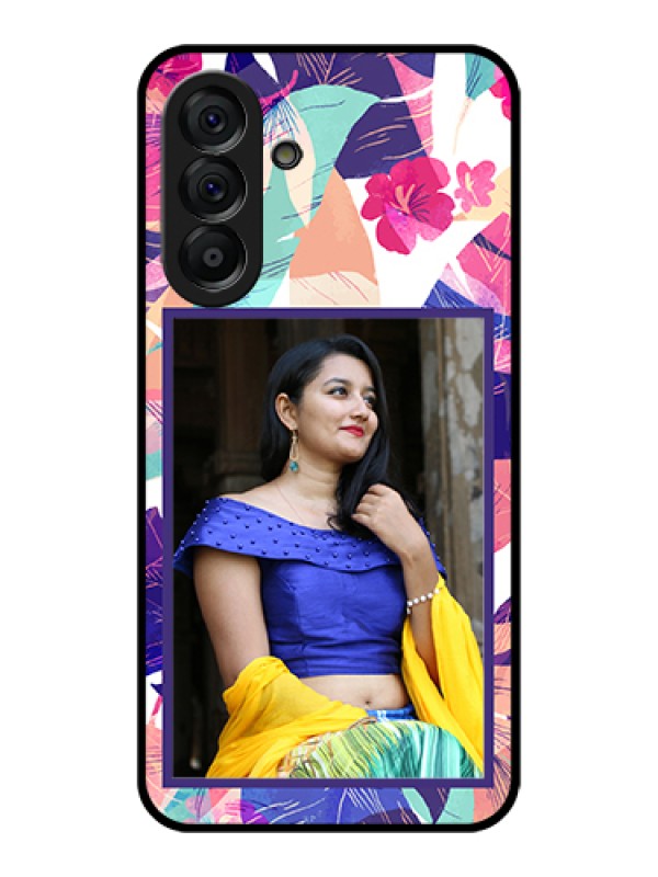 Custom Galaxy A56 5G Custom Glass Phone Case - Abstract Floral Design