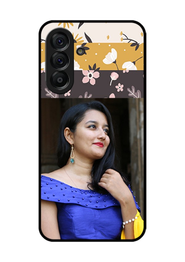 Galaxy A56 5G Custom Glass Phone Case - Stylish Floral Design