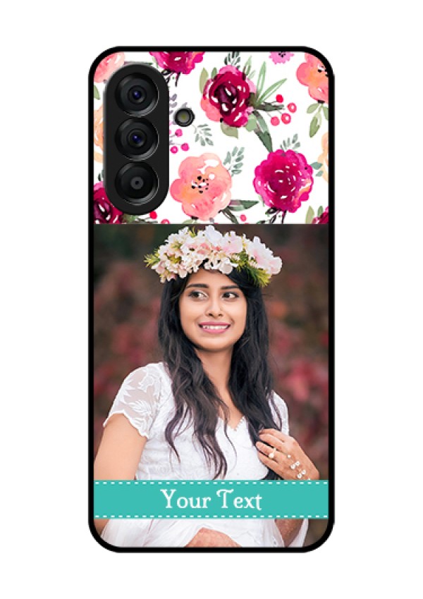 Galaxy A56 5G Custom Glass Phone Case - Water Colors Floral Design