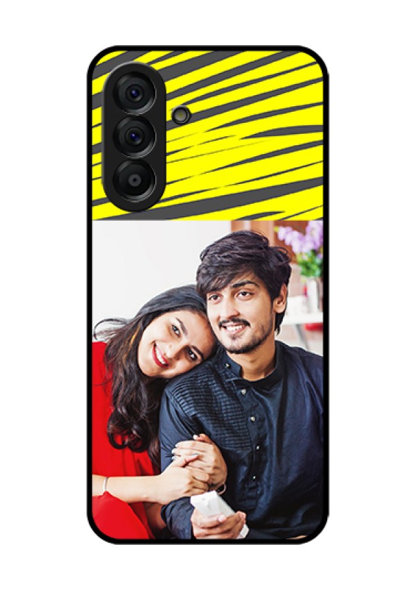 Galaxy A56 5G Custom Glass Phone Case - Yellow Abstract Design