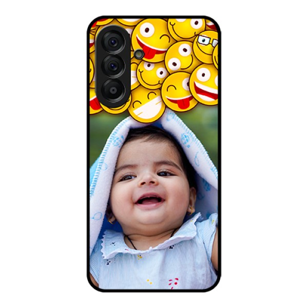 Galaxy A56 5G Custom Glass Phone Case - With Smiley Emoji Design