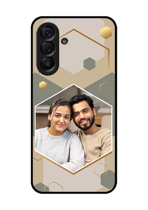 Galaxy A56 5G Custom Glass Phone Case - Stylish Hexagon Pattern Design