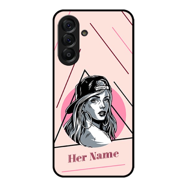 Galaxy A56 5G Custom Glass Phone Case - Rockstar Girl Design