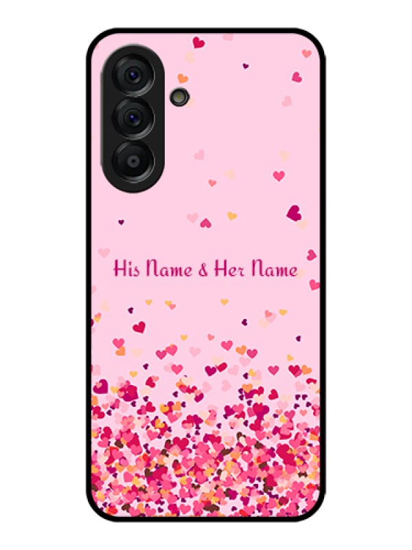 Custom Galaxy A56 5G Custom Glass Phone Case - Floating Hearts Design