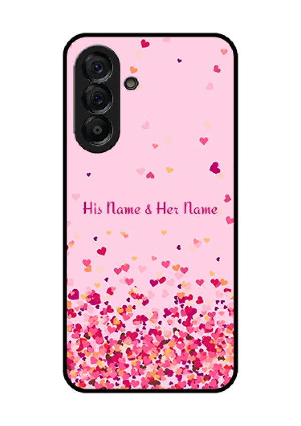 Galaxy A56 5G Custom Glass Phone Case - Floating Hearts Design