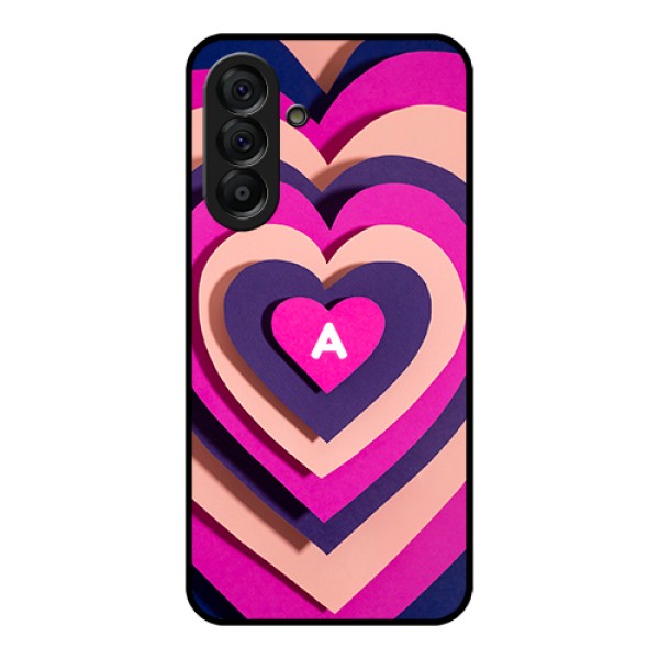 Galaxy A56 5G Custom Glass Phone Case - Cute Heart Pattern Design Galaxy A56 5G Custom Glass Phone Case - Cute Heart Pattern Design