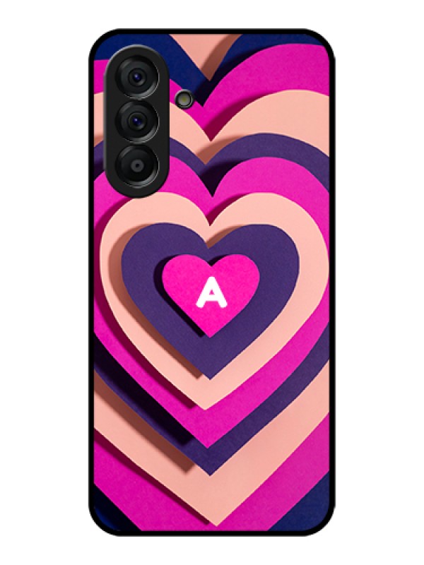 Custom Galaxy A56 5G Custom Glass Phone Case - Cute Heart Pattern Design
