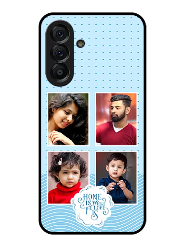 Custom Galaxy A56 5G Custom Glass Phone Case - Cute Love Quote With 4 Pic Upload Design