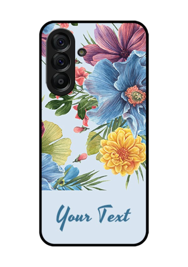 Galaxy A56 5G Custom Glass Phone Case - Stunning Watercolored Flowers Painting Design