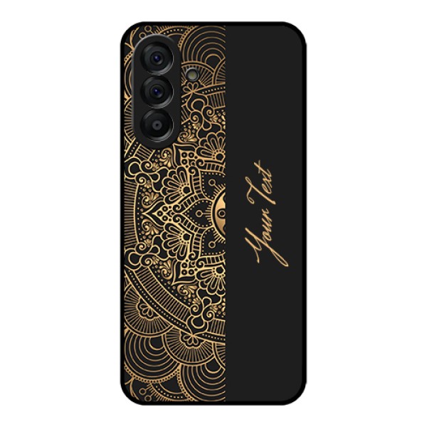 Galaxy A56 5G Custom Glass Phone Case - Mandala Art With Custom Text Design Galaxy A56 5G Custom Glass Phone Case - Mandala Art With Custom Text Design
