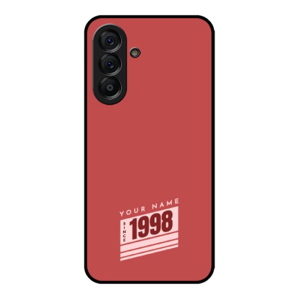 Galaxy A56 5G Custom Glass Phone Case - Red Custom Year Of Birth Design Galaxy A56 5G Custom Glass Phone Case - Red Custom Year Of Birth Design
