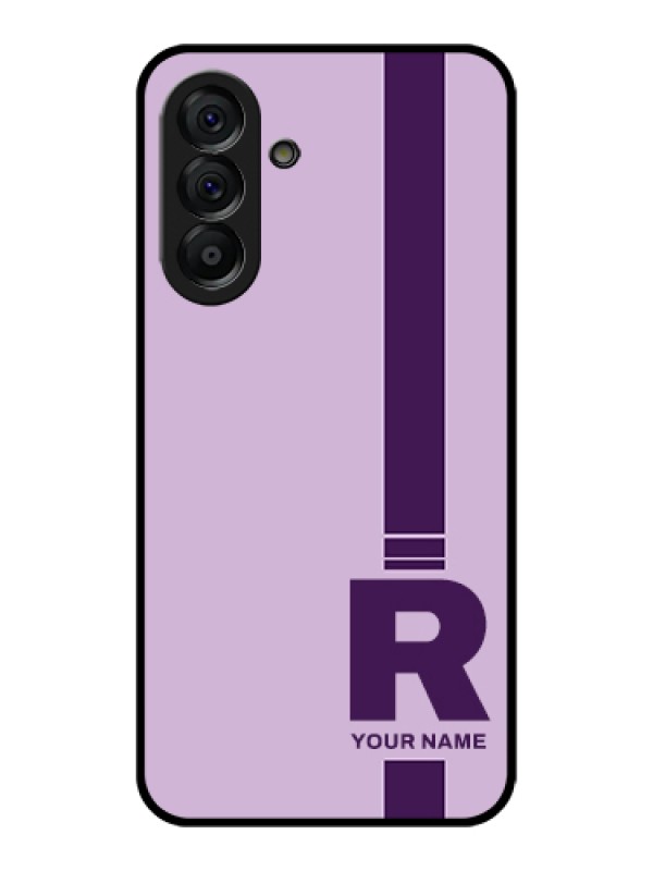 Custom Galaxy A56 5G Custom Glass Phone Case - Simple Dual Tone Stripe With Name Design