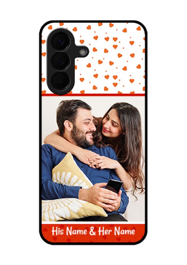 Samsung Galaxy A57 5G Custom Glass Phone Case - Orange Love Symbol Design