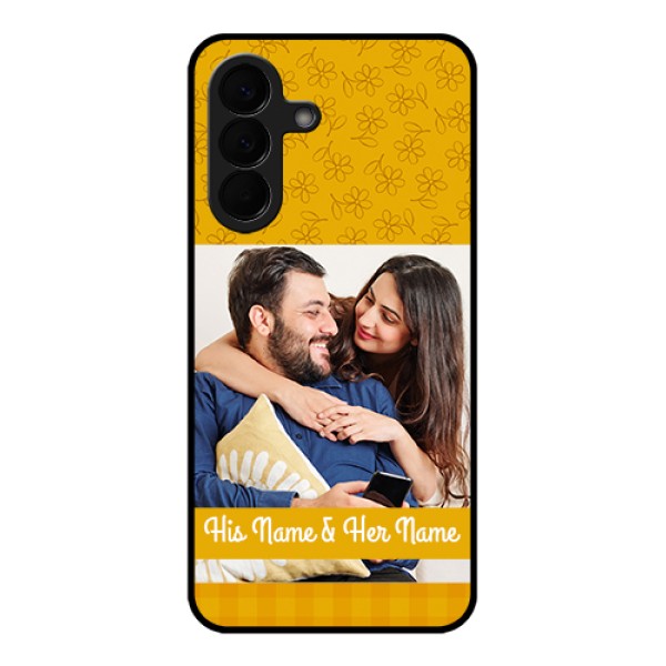 Samsung Galaxy A57 5G Custom Glass Phone Case - Yellow Floral Design