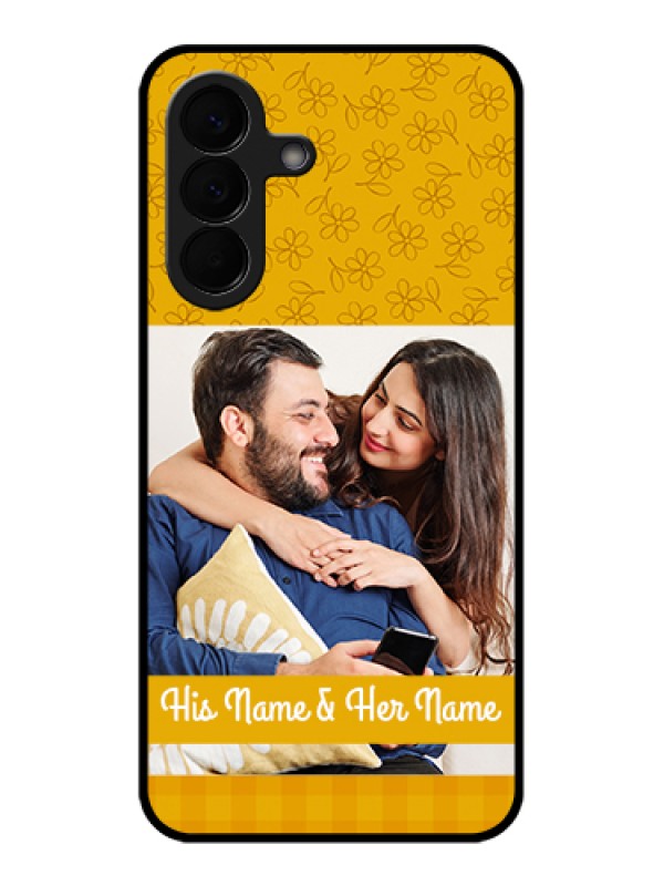 Custom Samsung Galaxy A57 5G Custom Glass Phone Case - Yellow Floral Design