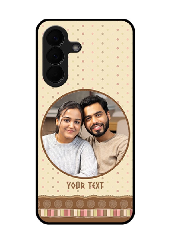 Samsung Galaxy A57 5G Custom Glass Phone Case - Brown Dotted Mobile Case Design