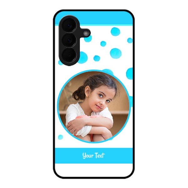 Samsung Galaxy A57 5G Custom Glass Phone Case - Blue Bubbles Pattern Design Samsung Galaxy A57 5G Custom Glass Phone Case - Blue Bubbles Pattern Design