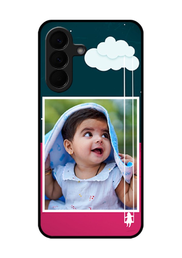 Samsung Galaxy A57 5G Custom Glass Phone Case - Cute Girl With Cloud Design