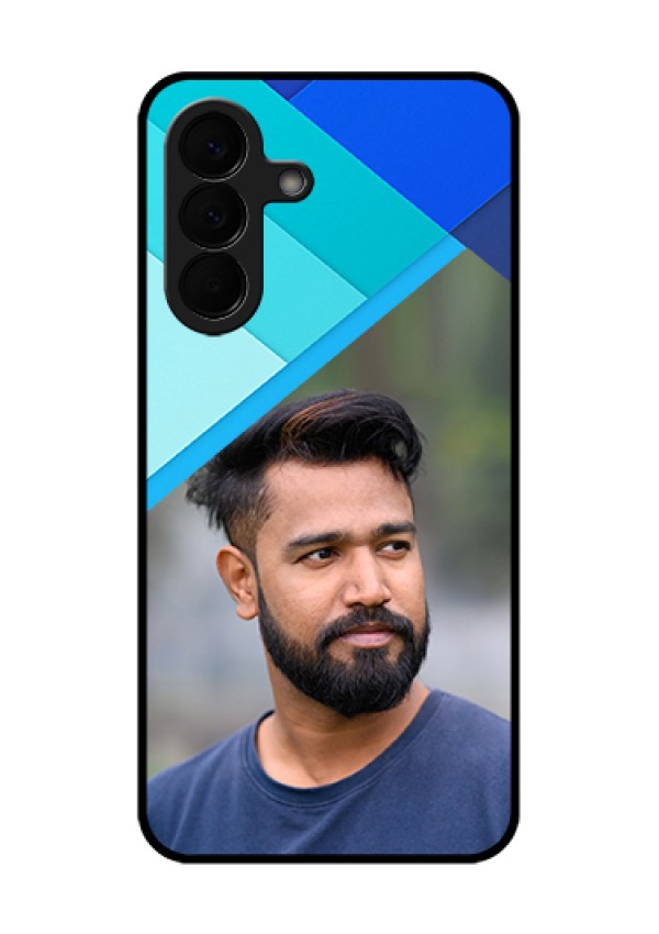 Samsung Galaxy A57 5G Custom Glass Phone Case - Blue Pattern Design