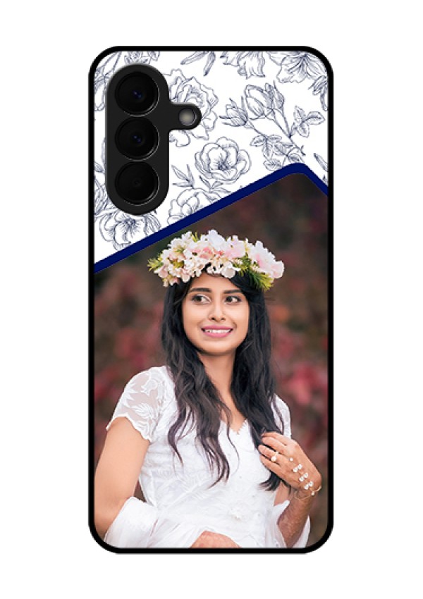 Samsung Galaxy A57 5G Custom Glass Phone Case - Classy Floral Design
