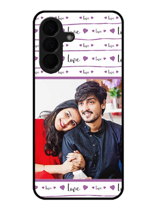 Custom Samsung Galaxy A57 5G Custom Glass Phone Case - Couples Heart Design