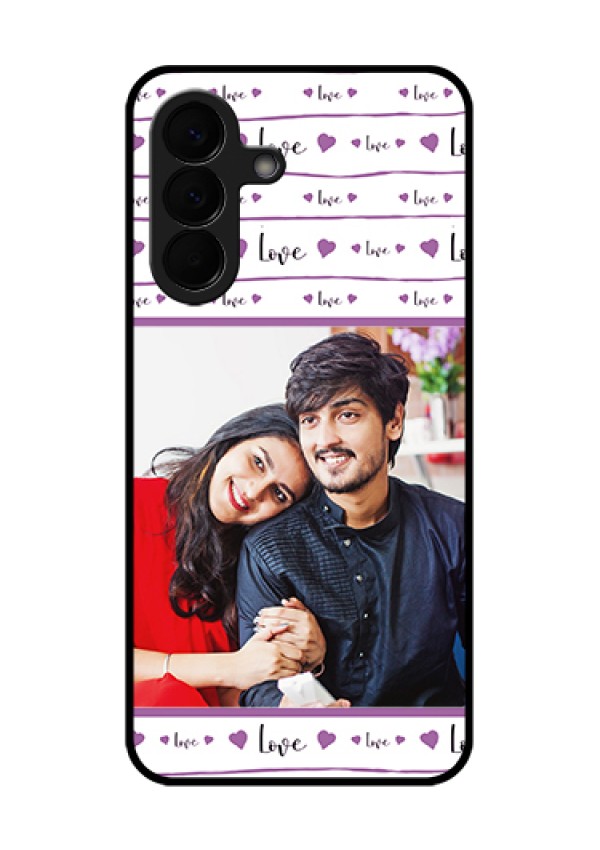 Samsung Galaxy A57 5G Custom Glass Phone Case - Couples Heart Design