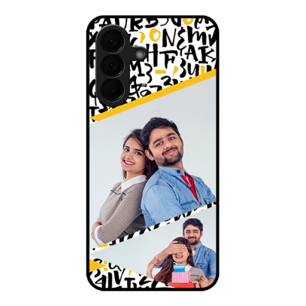 Samsung Galaxy A57 5G Custom Glass Phone Case - Letters Pattern Design Samsung Galaxy A57 5G Custom Glass Phone Case - Letters Pattern Design