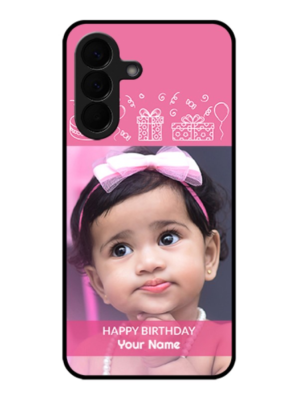 Custom Samsung Galaxy A57 5G Custom Glass Phone Case - With Birthday Line Art Design