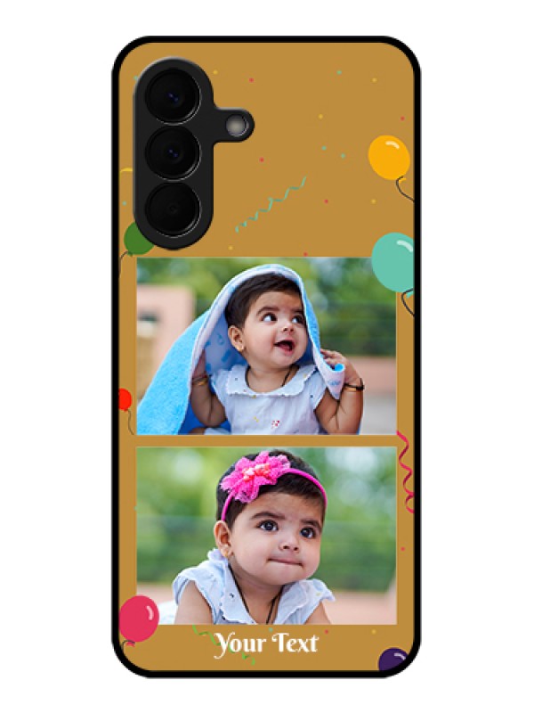Custom Samsung Galaxy A57 5G Custom Glass Phone Case - Image Holder With Birthday Celebrations Design