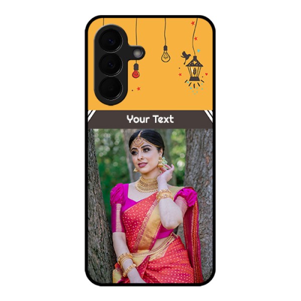 Samsung Galaxy A57 5G Custom Glass Phone Case - With Family Picture And Icons Samsung Galaxy A57 5G Custom Glass Phone Case - With Family Picture And Icons
