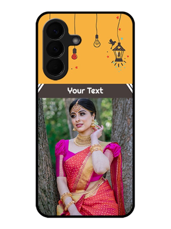 Custom Samsung Galaxy A57 5G Custom Glass Phone Case - With Family Picture And Icons