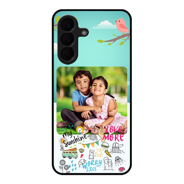 Samsung Galaxy A57 5G Custom Glass Phone Case - Doodle Love Design