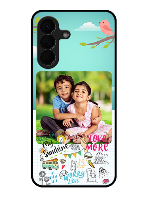 Custom Samsung Galaxy A57 5G Custom Glass Phone Case - Doodle Love Design