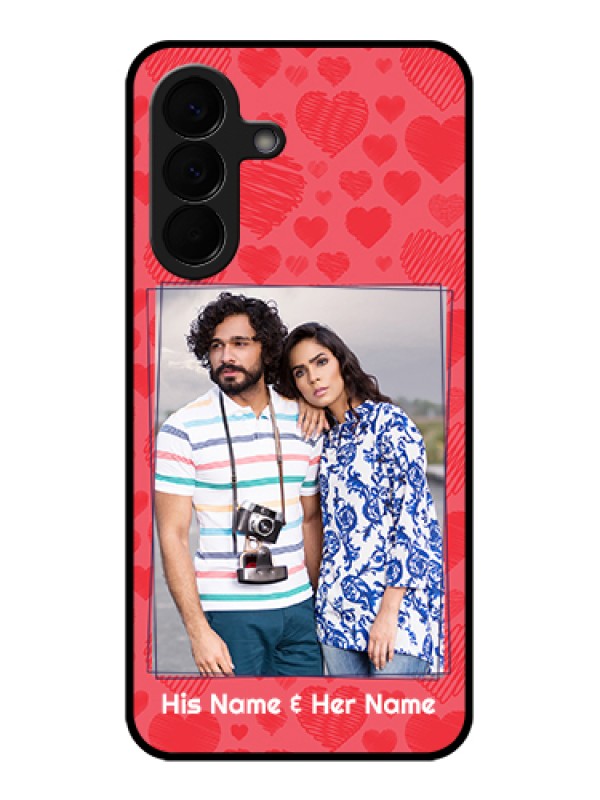 Custom Samsung Galaxy A57 5G Custom Glass Phone Case - With Red Heart Symbols Design