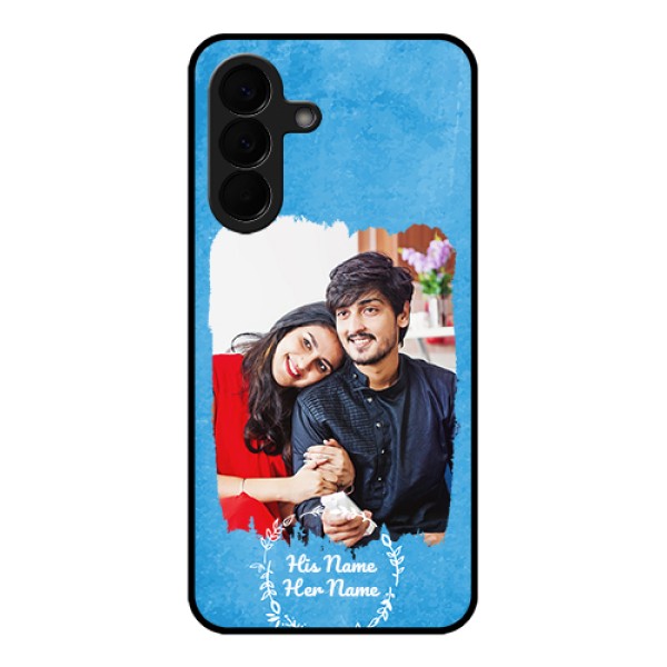 Samsung Galaxy A57 5G Custom Glass Phone Case - Blue Color Vintage Design Samsung Galaxy A57 5G Custom Glass Phone Case - Blue Color Vintage Design
