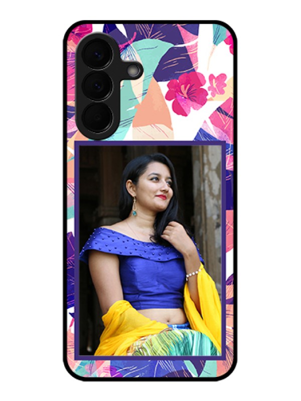 Custom Samsung Galaxy A57 5G Custom Glass Phone Case - Abstract Floral Design