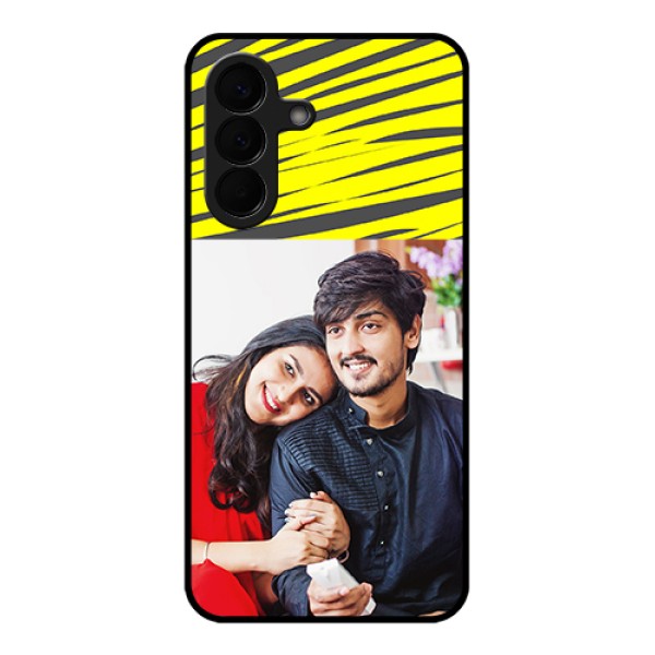 Samsung Galaxy A57 5G Custom Glass Phone Case - Yellow Abstract Design