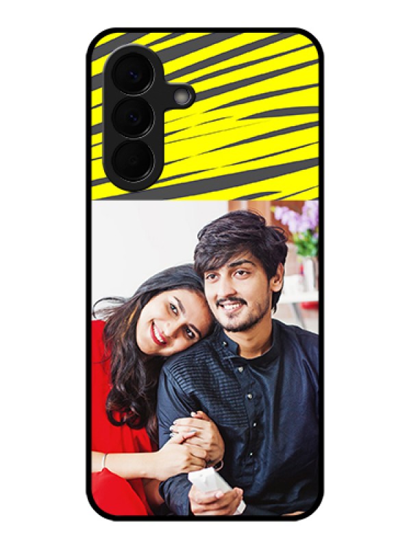 Custom Samsung Galaxy A57 5G Custom Glass Phone Case - Yellow Abstract Design