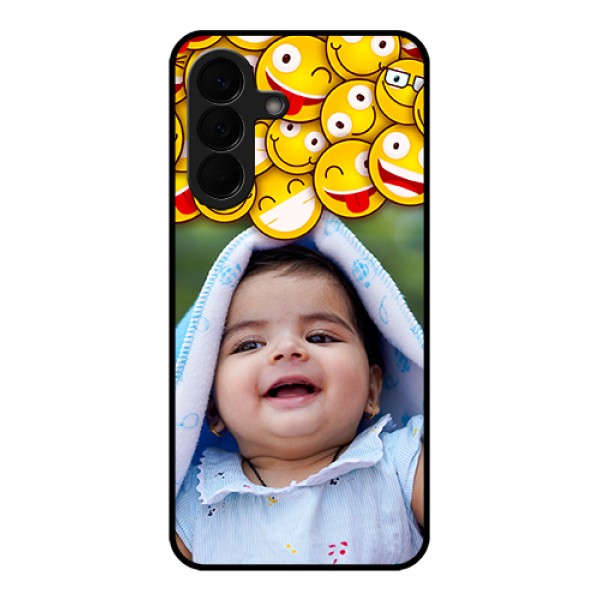 Samsung Galaxy A57 5G Custom Glass Phone Case - With Smiley Emoji Design Samsung Galaxy A57 5G Custom Glass Phone Case - With Smiley Emoji Design